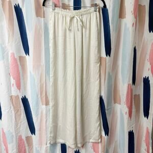 Chelsea & Violet Womens Crinkle Satin Drawstring Pants Trousers White Size XS